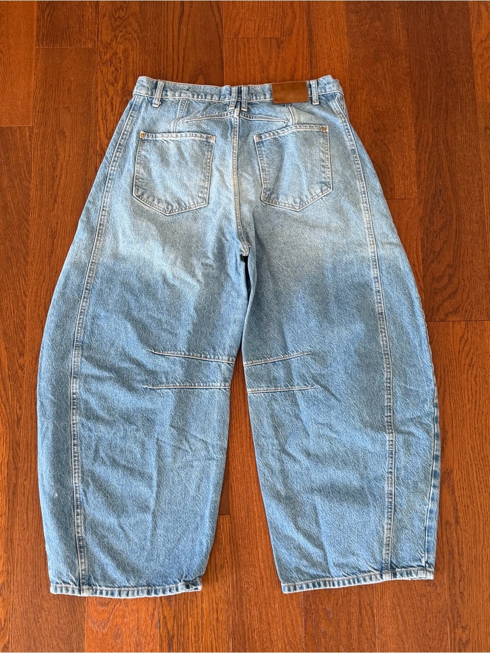 Free People Washed Light Blue Wide-Leg Crop Jeans - Picture 6 of 10